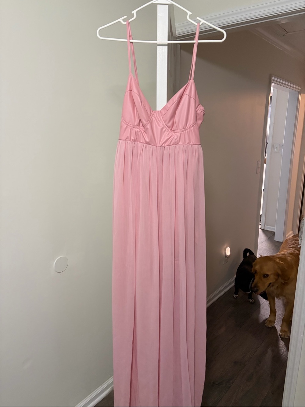 Women's Pink Spaghetti-Strap Jumpsuit Romper - Elegant Maxi Style